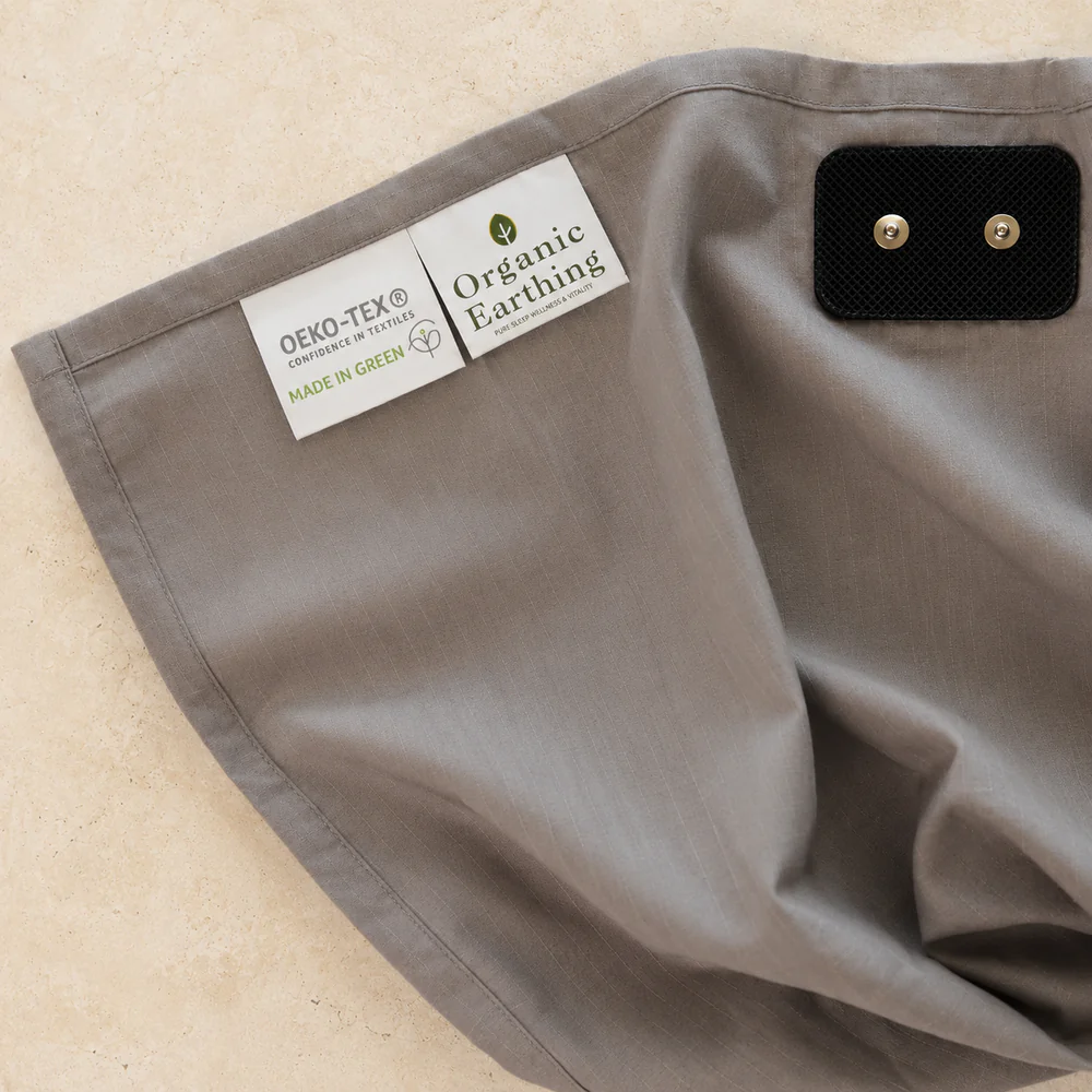 Organic Earthing Grounding Sleep Bundle — Organic Bamboo Sheet, 22mm Mulberry Silk Pillowcase and Eye Mask image 3