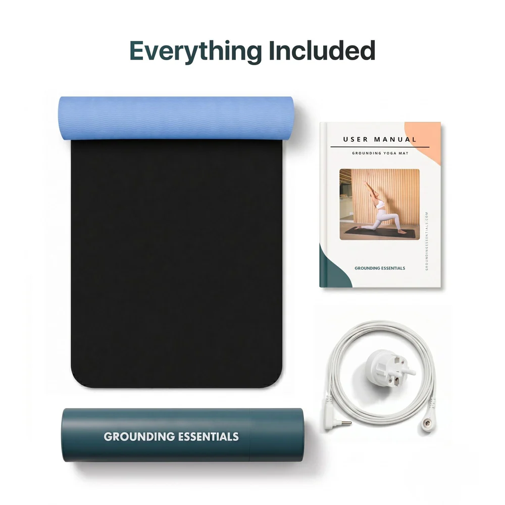 Grounding Essentials Grounding Yoga Mat — PU Leather and TPE Foam, 61 × 183cm, Multi-Region Plugs image 2