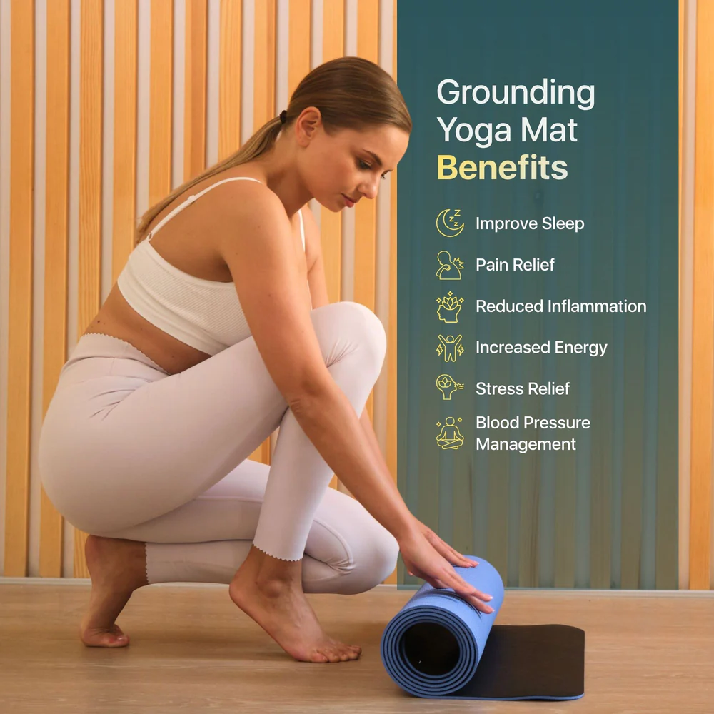 Grounding Essentials Grounding Yoga Mat — PU Leather and TPE Foam, 61 × 183cm, Multi-Region Plugs image 4