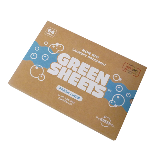 Green Sheets Fresh Linen Eco Laundry Detergent Strips — UK Made, Silver-Thread Safe, 64 Wash Loads image 2