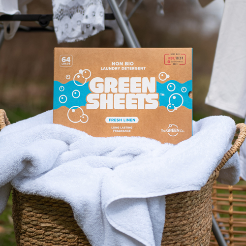 Green Sheets Fresh Linen Eco Laundry Detergent Strips — UK Made, Silver-Thread Safe, 64 Wash Loads image 6